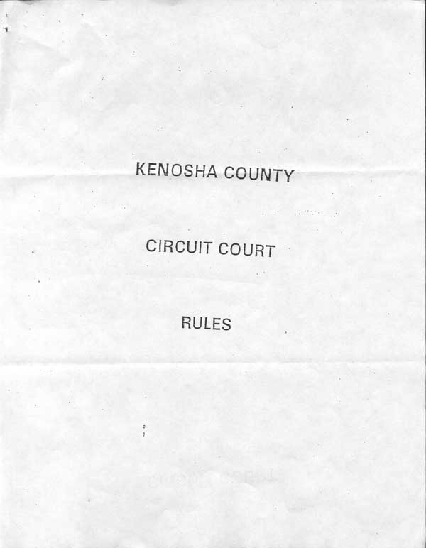 Kenosha Circuit Court Rules